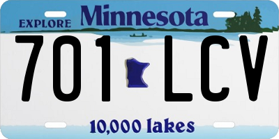 MN license plate 701LCV