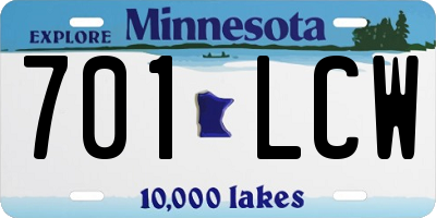 MN license plate 701LCW