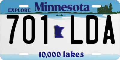 MN license plate 701LDA