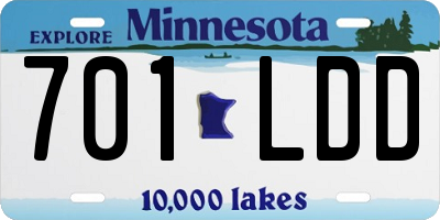 MN license plate 701LDD
