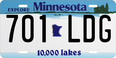 MN license plate 701LDG