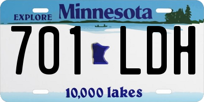 MN license plate 701LDH