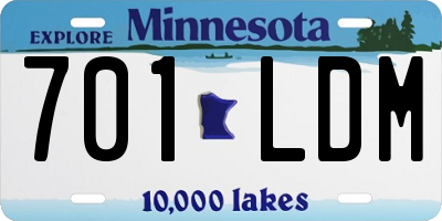 MN license plate 701LDM