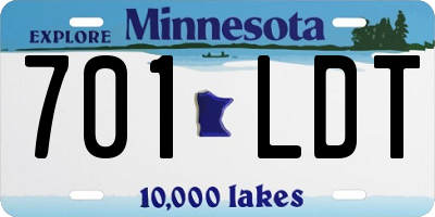 MN license plate 701LDT