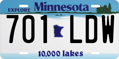 MN license plate 701LDW