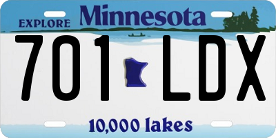 MN license plate 701LDX