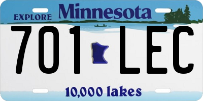 MN license plate 701LEC