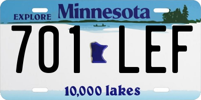 MN license plate 701LEF