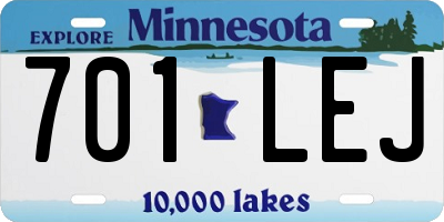 MN license plate 701LEJ