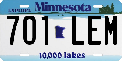 MN license plate 701LEM