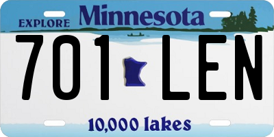 MN license plate 701LEN