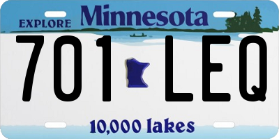 MN license plate 701LEQ