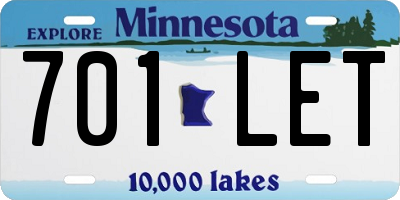 MN license plate 701LET