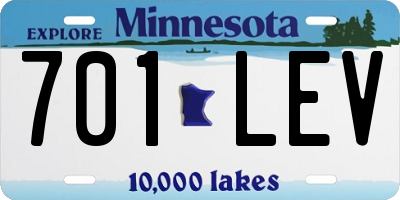 MN license plate 701LEV