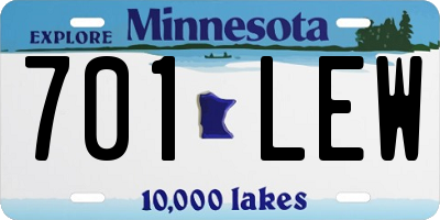 MN license plate 701LEW