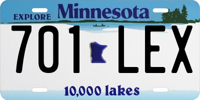 MN license plate 701LEX