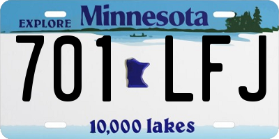 MN license plate 701LFJ