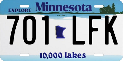 MN license plate 701LFK