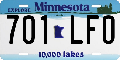 MN license plate 701LFO