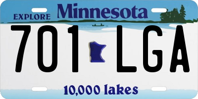 MN license plate 701LGA