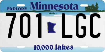 MN license plate 701LGC
