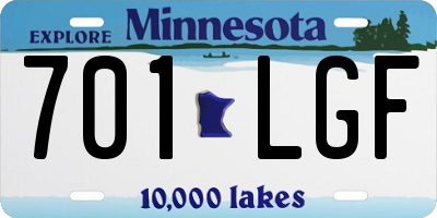 MN license plate 701LGF