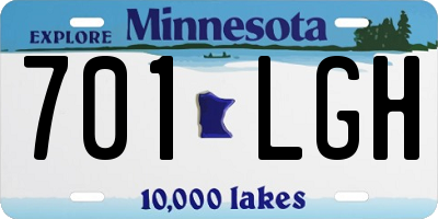 MN license plate 701LGH
