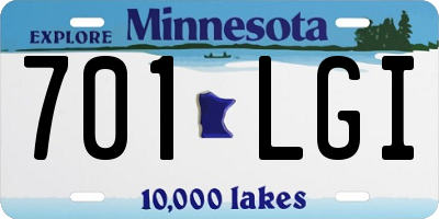 MN license plate 701LGI