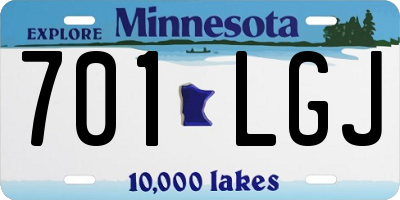MN license plate 701LGJ