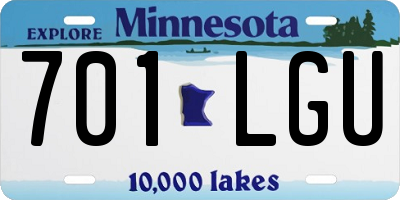 MN license plate 701LGU