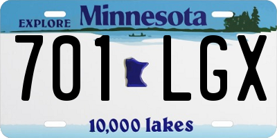 MN license plate 701LGX