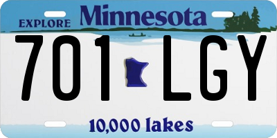 MN license plate 701LGY