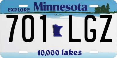 MN license plate 701LGZ