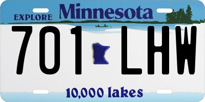 MN license plate 701LHW