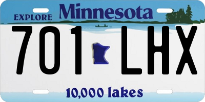 MN license plate 701LHX