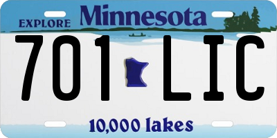 MN license plate 701LIC