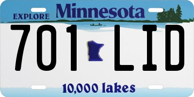 MN license plate 701LID