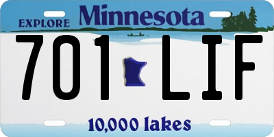 MN license plate 701LIF
