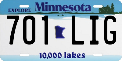 MN license plate 701LIG