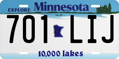 MN license plate 701LIJ