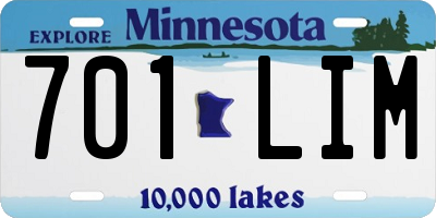 MN license plate 701LIM