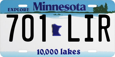 MN license plate 701LIR