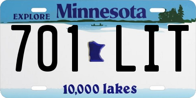 MN license plate 701LIT