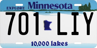MN license plate 701LIY