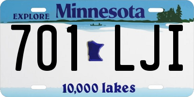 MN license plate 701LJI