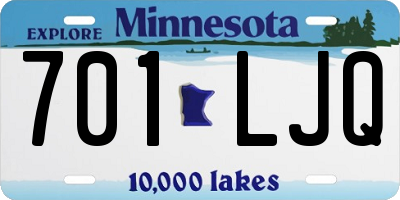 MN license plate 701LJQ