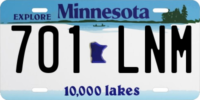 MN license plate 701LNM