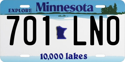 MN license plate 701LNO