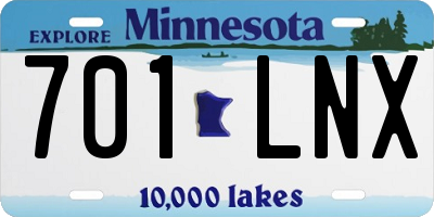 MN license plate 701LNX