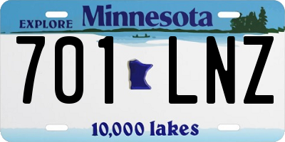 MN license plate 701LNZ